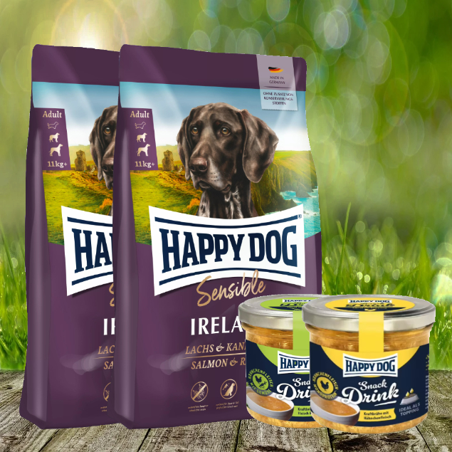 Happy Dog Supreme Sensible Ireland 2 x  12,5 kg + 2 Happy Dog Snack Drink *geschenkt*