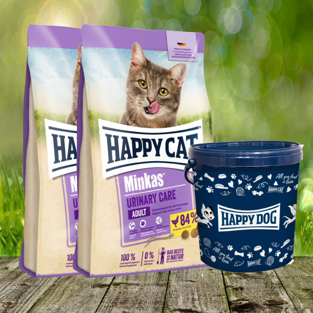 Happy Cat Minkas Urinary Care Geflügel 2 x 10 kg + Happy Dog Futtertonne 20 Liter Happy Cat Minkas Urinary Care Geflügel 2 x 10 kg + Happy Dog Futtertonne 20 Liter