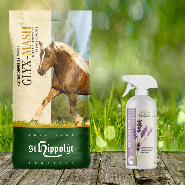 St. Hippolyt Glyx Mash 15 kg + Relax Biocare Mückenmilch 500 ml St. Hippolyt Glyx Mash 15 kg + Relax Biocare Mückenmilch 500 ml