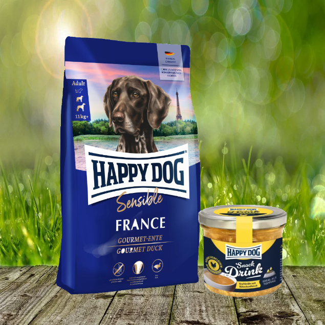Happy Dog Sensible France 11 kg + Happy Dog Snack Drink mit Hähnchenfleisch *geschenkt*