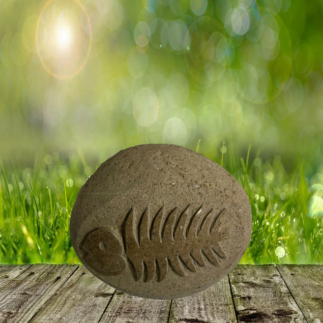 Fischskelett-PHK Fisch aus einem echtem Flußkiesel - ca. 25 cm lang