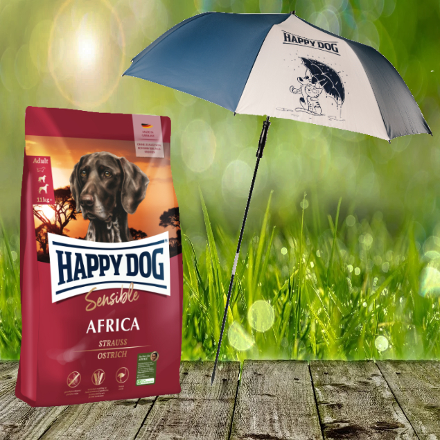 Happy Dog Supreme Sensible Africa 12,5 kg + HD / HC XXL Sonnen- und Regenschirm