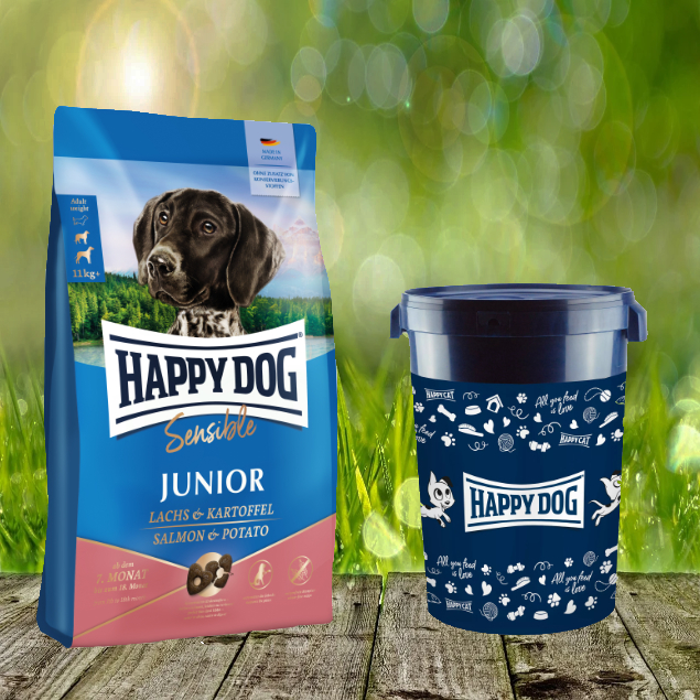 Junior-Sensibel-Lachs-und-Kartoffel-2022-Futtertonne-43-LiteriwJKUFQ2A6kxH Happy Dog Sensible Junior Huhn, Lachs & Kartoffel 10 kg + Happy Dog Futtertonne 43 Liter *geschenkt*