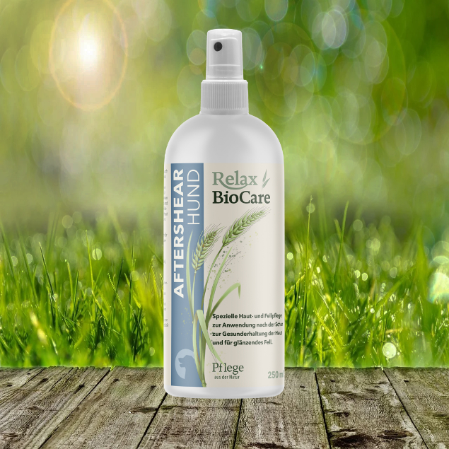 Relax Biocare Aftershear für Hunde - spezielle Haut- und Fellpflege zur Anwendung nach der Schur Relax Biocare Aftershear für Hunde - spezielle Haut- und Fellpflege zur Anwendung nach der Schur