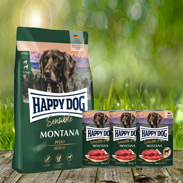 Happy Dog Supreme Montana 10 kg + Happy Dog Sensible Pure Montana 3 x 400 g Happy Dog Supreme Montana 10 kg + Happy Dog Sensible Pure Montana 3 x 400 g