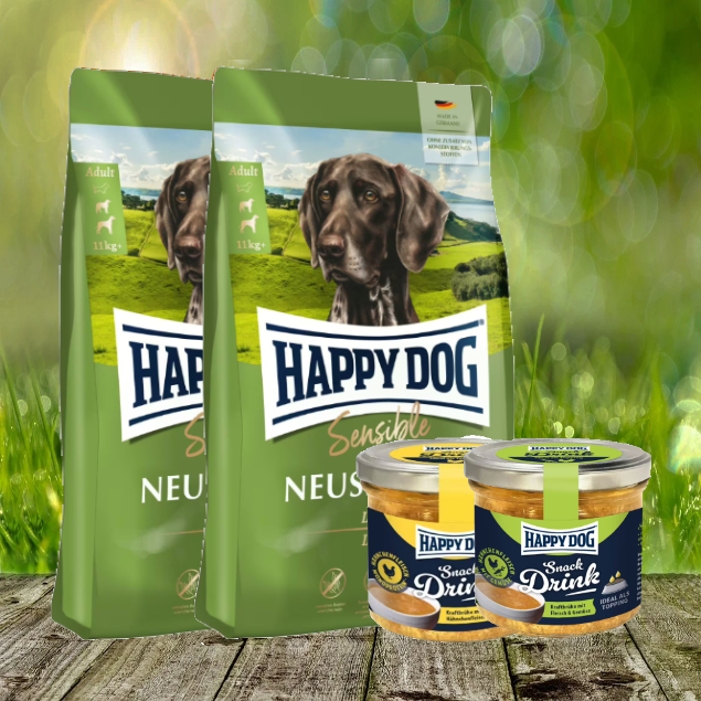 Happy Dog Supreme Sensible Neuseeland 2 x 12,5 kg + 2 Happy Dog Snack Drink *geschenkt*