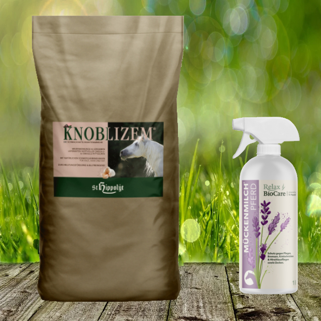 St. Hippolyt Knoblizem Mineral 25 kg + Relax Biocare Mückenmilch 500 ml 