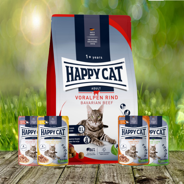 Happy Cat Culinary Adult Voralpen Rind 10 kg plus Happy Cat 4 x Pouches geschenkt Happy Cat Culinary Adult Voralpen Rind 10 kg plus Happy Cat 4 x Pouches geschenkt