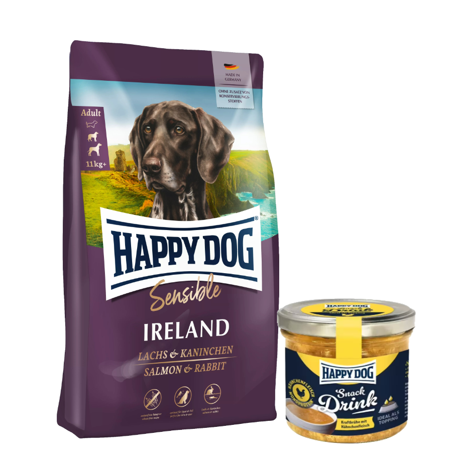 Happy Dog Supreme Sensible Ireland 12,5 kg + Happy Dog Snack Drink mit Hähnchenfleisch *geschenkt*