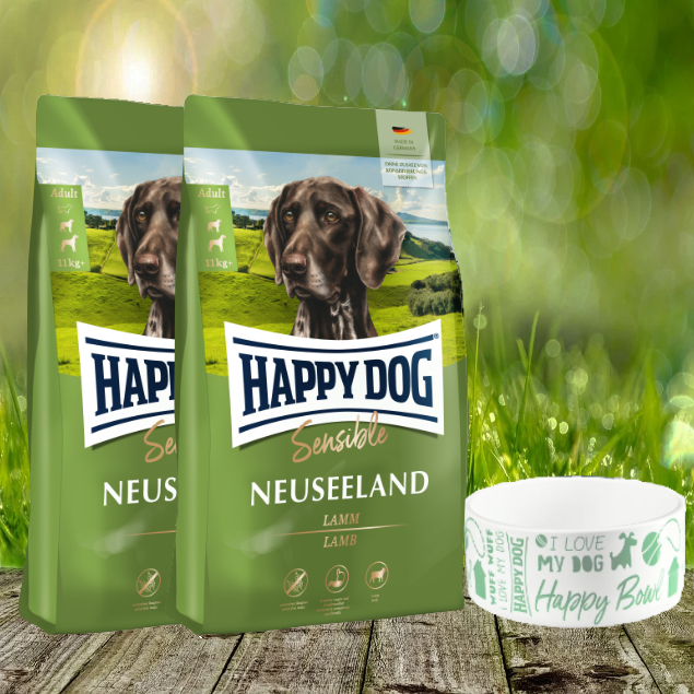 Happy Dog Supreme Sensible Neuseeland 2 x 12,5 kg + Happy Dog Futternapf *geschenkt* Happy Dog Supreme Sensible Neuseeland 2 x 12,5 kg + Happy Dog Futternapf *geschenkt*