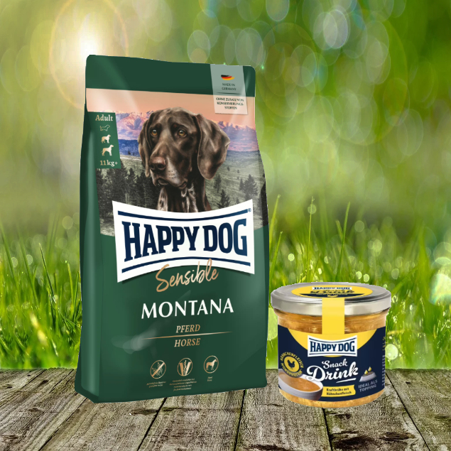 Happy Dog Supreme Montana 10 kg + Happy Dog Snack Drink mit Hähnchenfleisch *geschenkt*