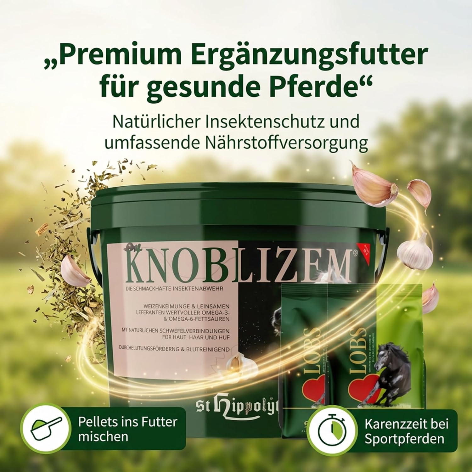 St. Hippolyt Knoblizem Mineral 10 kg + St. Hippolyt Lobs Belohnungswürfel 2 x 1 kg geschenkt