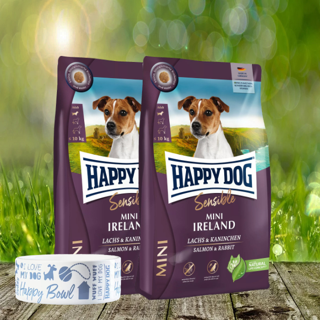 Happy Dog Sensible Mini Ireland 2 x 4 kg + Happy Dog Futternapf geschenkt Happy Dog Sensible Mini Ireland 2 x 4 kg + Happy Dog Futternapf geschenkt