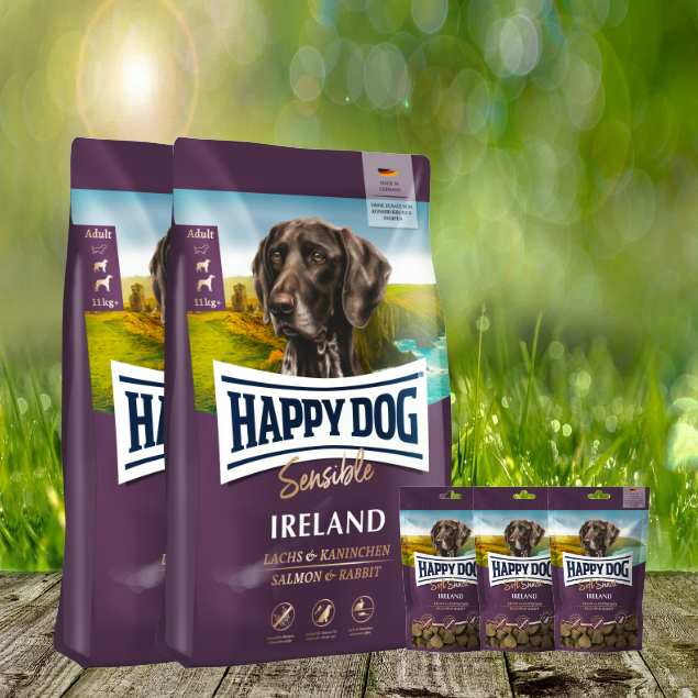 Happy Dog Supreme Sensible Ireland 2 x 12,5 kg + 3 x Soft Snack + Happy Dog Futternapf geschenkt Happy Dog Supreme Sensible Ireland 2 x 12,5 kg + 3 x Soft Snack + Happy Dog Futternapf geschenkt