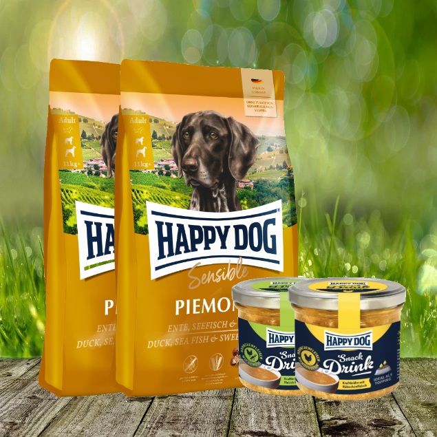 Happy Dog Supreme Piemonte 2 x 10 kg + 2 Happy Dog Snack Drinks *geschenkt*