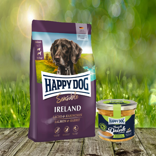 Happy Dog Supreme Sensible Ireland 12,5 kg + Happy Dog Snack Drink mit Hähnchenfleisch und Gemüse *geschenkt*