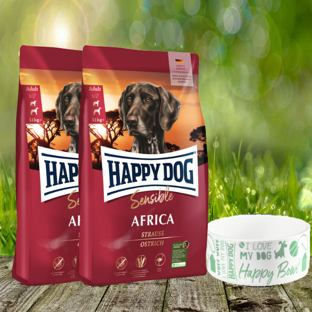 Happy Dog Supreme Sensible Africa 2 x 12,5 kg + Happy Dog Futternapf *geschenkt* Happy Dog Supreme Sensible Africa 2 x 12,5 kg + Happy Dog Futternapf *geschenkt*