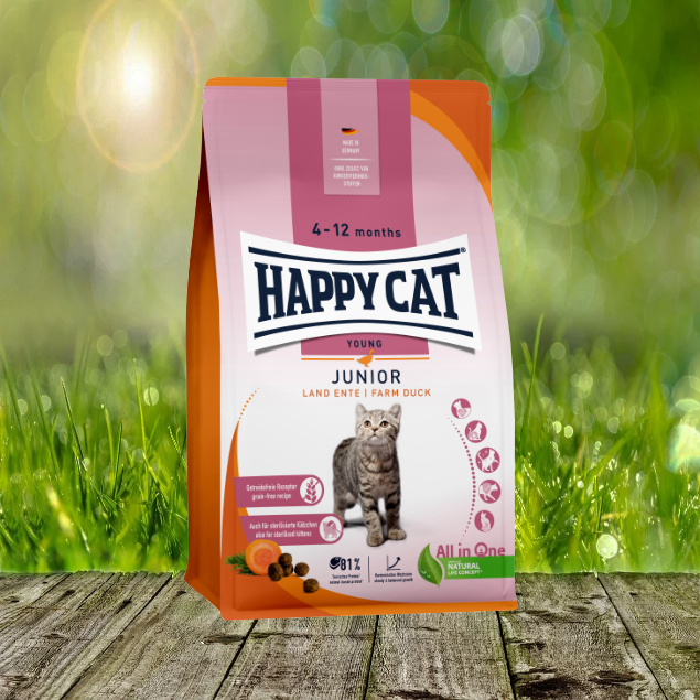 Happy Cat Young Junior Land-Ente - Ausgewogene Nährstoffkombination für Jungkatzen Happy Cat Young Junior Land-Ente - Ausgewogene Nährstoffkombination für Jungkatzen