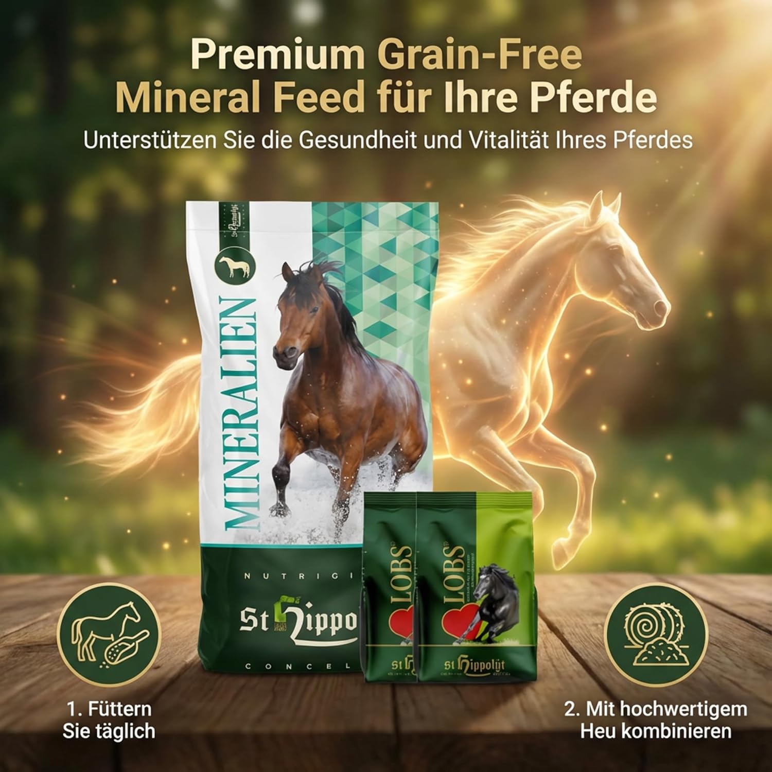 St. Hippolyt Semper Min Mineralmüsli 15 kg + St. Hippolyt Lobs Belohnungswürfel 2 x 1 kg geschenkt