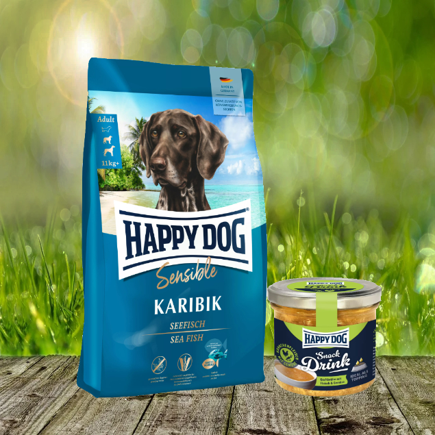 Happy Dog Supreme Karibik 11 kg + Happy Dog Snack Drink mit Hähnchenfleisch und Gemüse *geschenkt*