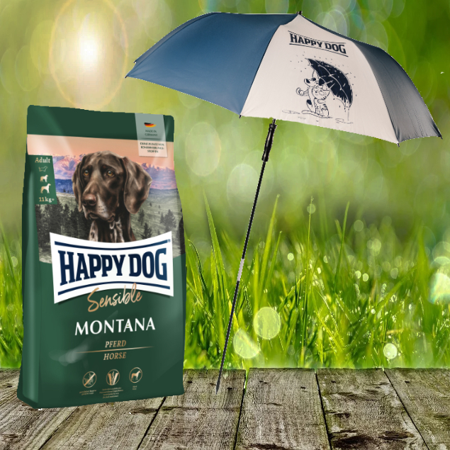 Happy Dog Supreme Montana 10 kg + HD / HC XXL Sonnen- und Regenschirm