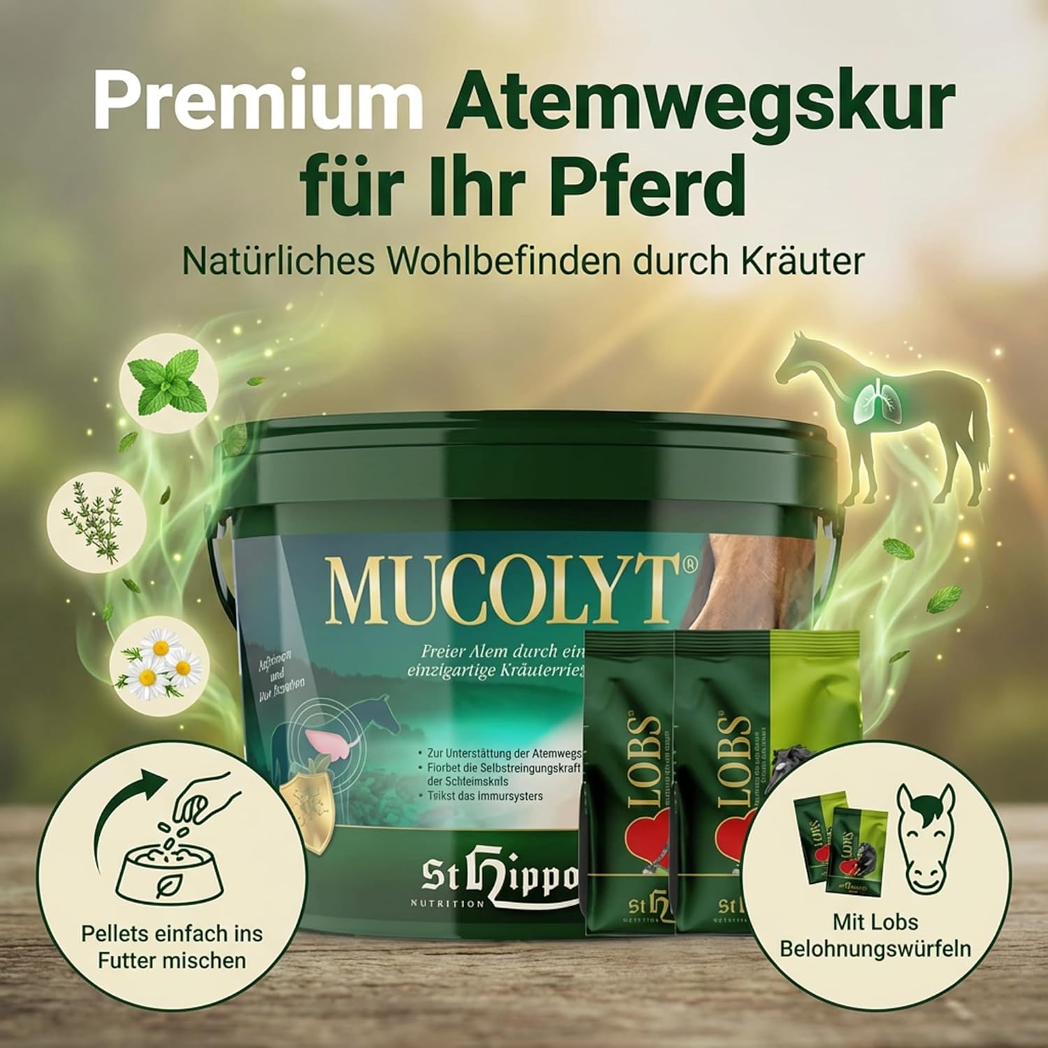 St. Hippolyt Mucolyt 10 kg + St. Hippolyt Lobs Belohnungswürfel 2 x 1 kg geschenkt