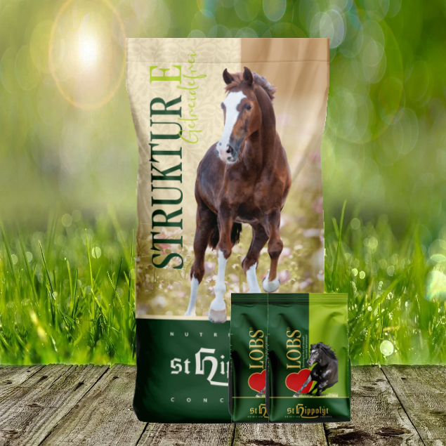 Struktur-E-getreidefrei-2-x-1-Lobs St. Hippolyt Struktur E Getreidefrei 15 kg + St. Hippolyt Lobs Belohnungswürfel 2 x 1 kg geschenkt