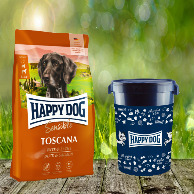 Happy Dog Supreme Sensible Toscana inkl. Happy Dog Futtertonne 43 Liter Happy Dog Supreme Sensible Toscana inkl. Happy Dog Futtertonne 43 Liter