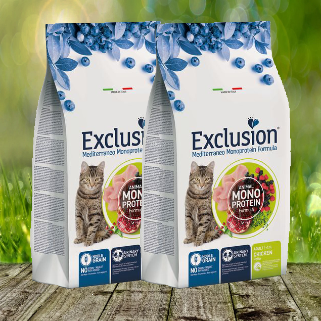 Exclusion Mediterraneo Noble Grain Adult Cat Huhn Katzentrockenfutter 2 x 1,5 kg