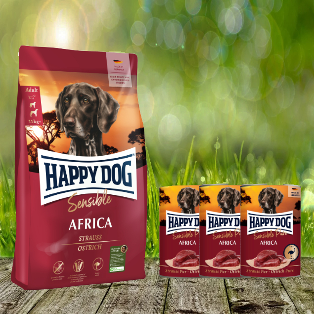 Happy Dog Supreme Sensible Africa 12,5 kg + Happy Dog Sensible Pure Africa 3 x 400 g Happy Dog Supreme Sensible Africa 12,5 kg + Happy Dog Sensible Pure Africa 3 x 400 g