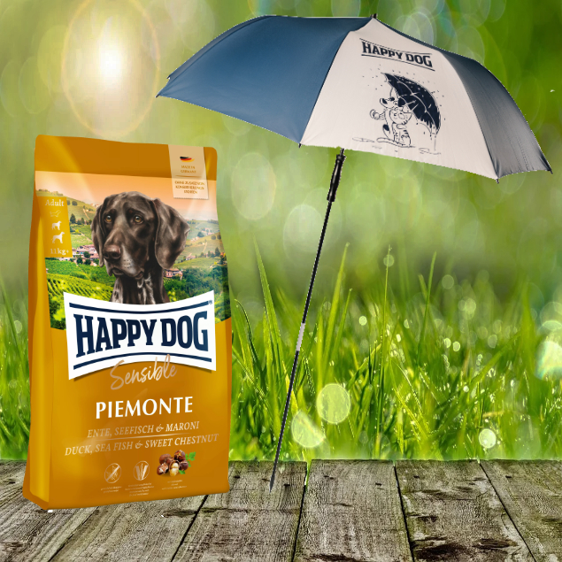 Happy Dog Supreme Piemonte 10 kg + HD / HC XXL Sonnen- und Regenschirm