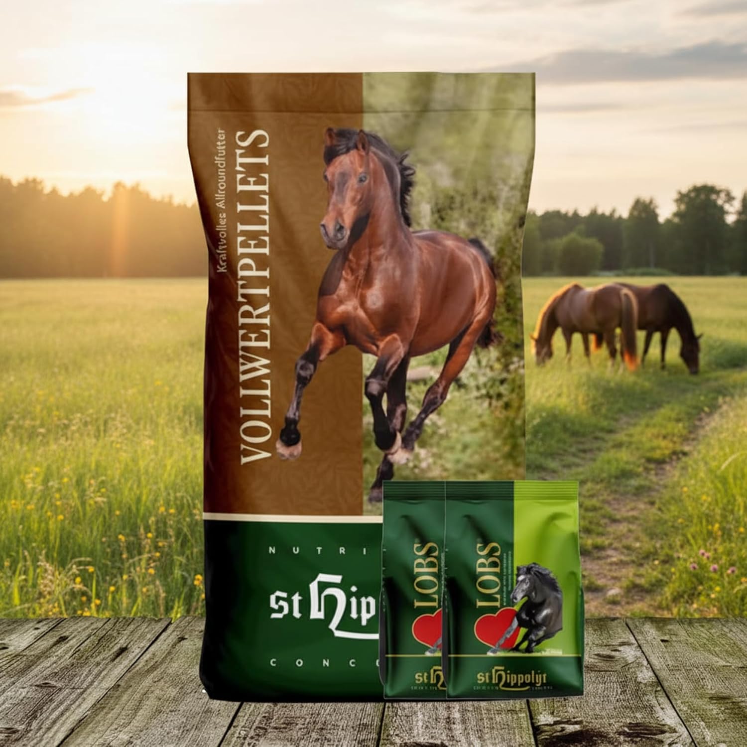 St. Hippolyt Vollwert Pellets 25 kg + St. Hippolyt Lobs Belohnungswürfel 2 x 1 kg geschenkt
