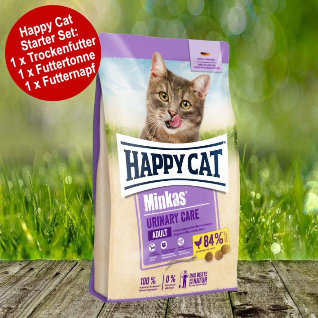 Happy Cat Minkas Urinary Care Geflügel Starter-Set inkl. Futtertonne und Futternapf Happy Cat Minkas Urinary Care Geflügel Starter-Set inkl. Futtertonne und Futternapf