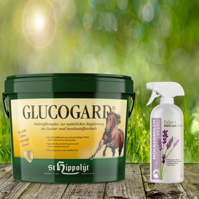 St. Hippolyt Glucogard 3 kg + Relax Biocare Mückenmilch 500 ml