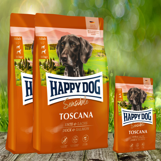 Happy Dog Supreme Sensible Toscana 2 x 12,5 kg + 4 kg