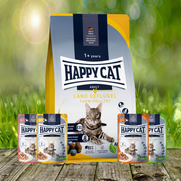Happy Cat Culinary Adult Land Geflügel 10 kg plus Happy Cat 4 x Pouches geschenkt Happy Cat Culinary Adult Land Geflügel 10 kg plus Happy Cat 4 x Pouches geschenkt