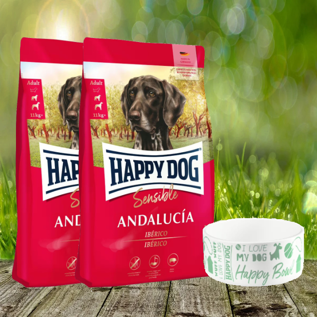 Happy Dog Sensible Andalucia 2 x 11 kg + Happy Dog Keramik Napf *geschenkt*