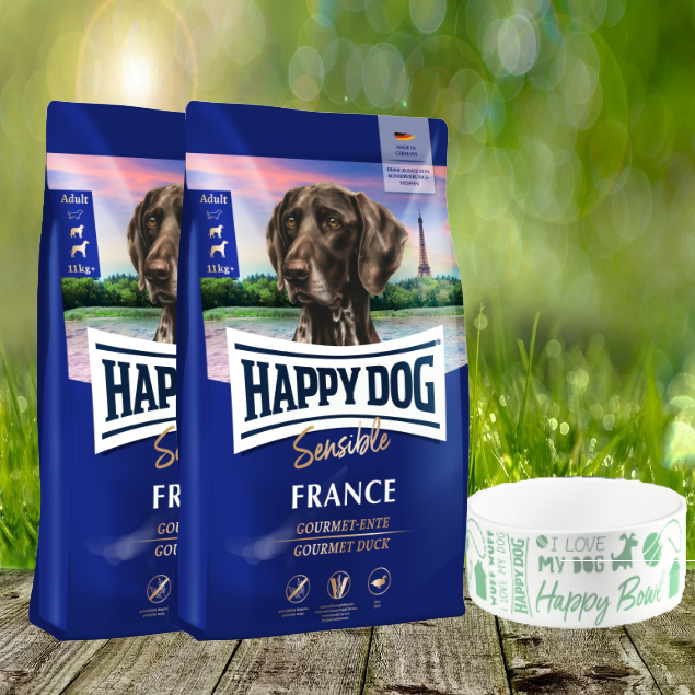 Happy Dog Sensible France 2 x 11 kg + Happy Dog Futternapf *geschenkt* Happy Dog Sensible France 2 x 11 kg + Happy Dog Futternapf *geschenkt*