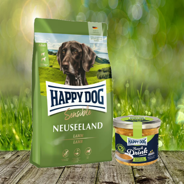 Happy Dog Supreme Sensible Neuseeland 12,5 kg + Happy Dog Snack Drink mit Hähnchenfleisch und Gemüse *geschenkt*