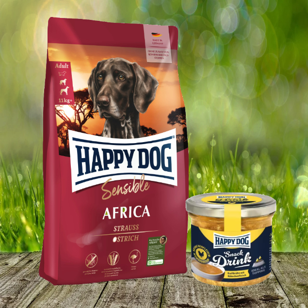 Happy Dog Supreme Sensible Africa 12,5 kg + Happy Dog Snack Drink mit Hähnchenfleisch *geschenkt*