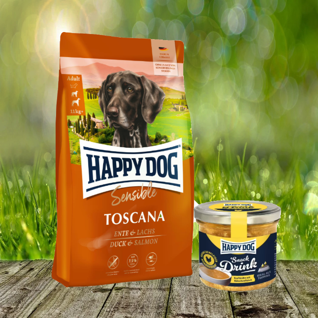Happy Dog Supreme Sensible Toscana 12,5 kg + Happy Dog Snack Drink mit Hähnchenfleisch *geschenkt*