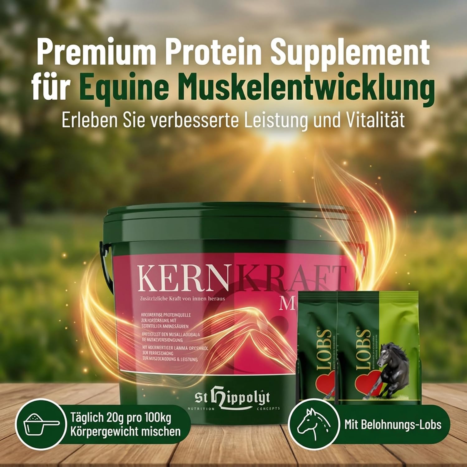 St. Hippolyt Kernkraft Muskel 5 kg + St. Hippolyt Lobs Belohnungswürfel 2 x 1 kg geschenkt