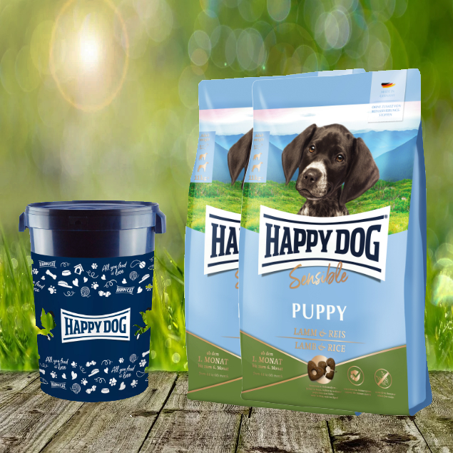 2-xPuppy-Sensibel-Lamm-und-Reis-2022-Futtertonne-43-LiterexhKMY7Hlkihq Happy Dog Sensible Puppy Lamm & Reis 2 x 10 kg + Happy Dog Futtertonne 43 Liter *geschenkt*