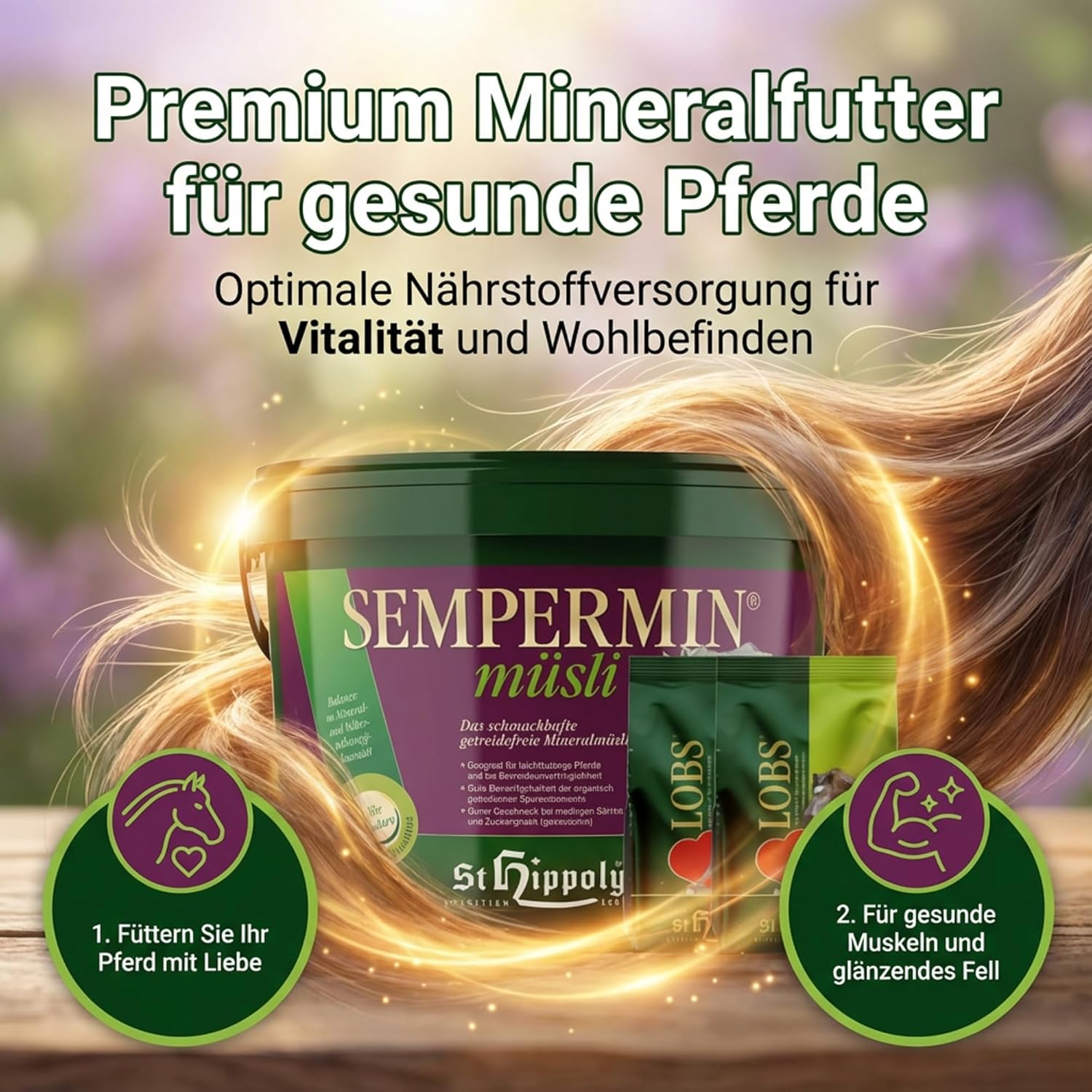 St. Hippolyt Semper Min Mineralmüsli 7,5 kg + St. Hippolyt Lobs Belohnungswürfel 2 x 1 kg geschenkt