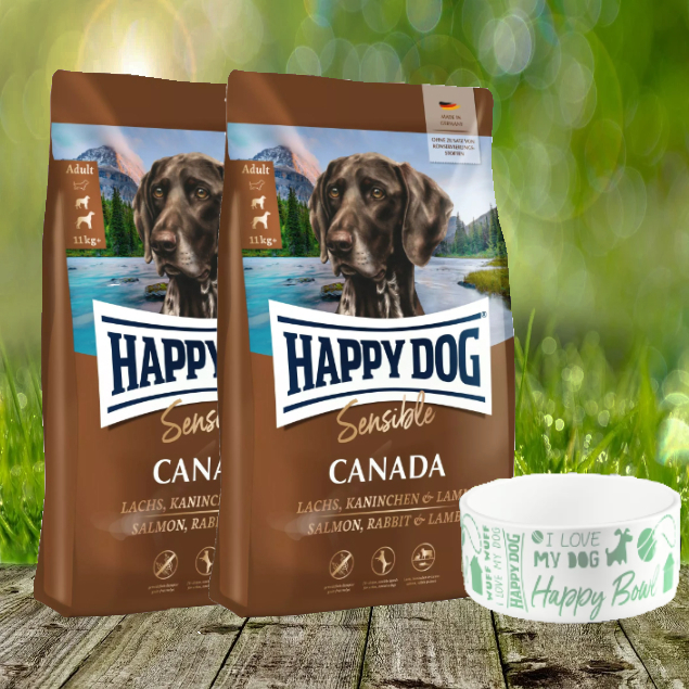Happy Dog Supreme Sensible Canada 2 x 11 kg + Happy Dog Futternapf *geschenkt* Happy Dog Supreme Sensible Canada 2 x 11 kg + Happy Dog Futternapf *geschenkt*