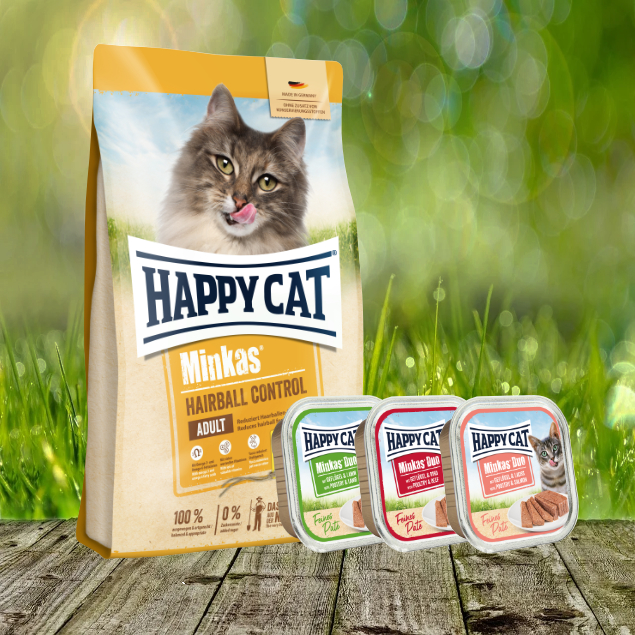 Happy Cat Minkas Hairball Control Geflügel 10 kg + 3 x 100 gr Happy Cat Duo Menü geschenkt Happy Cat Minkas Hairball Control Geflügel 10 kg + 3 x 100 gr Happy Cat Duo Menü geschenkt