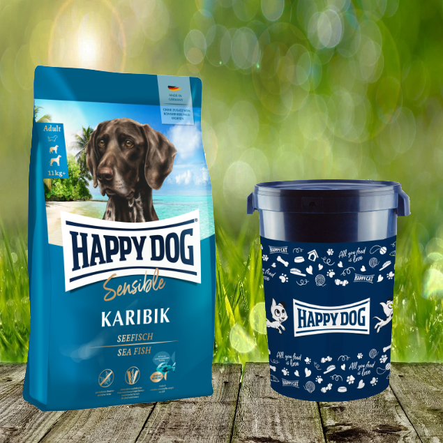 Happy Dog Supreme Karibik inkl. Happy Dog Futtertonne 43 Liter Happy Dog Supreme Karibik inkl. Happy Dog Futtertonne 43 Liter