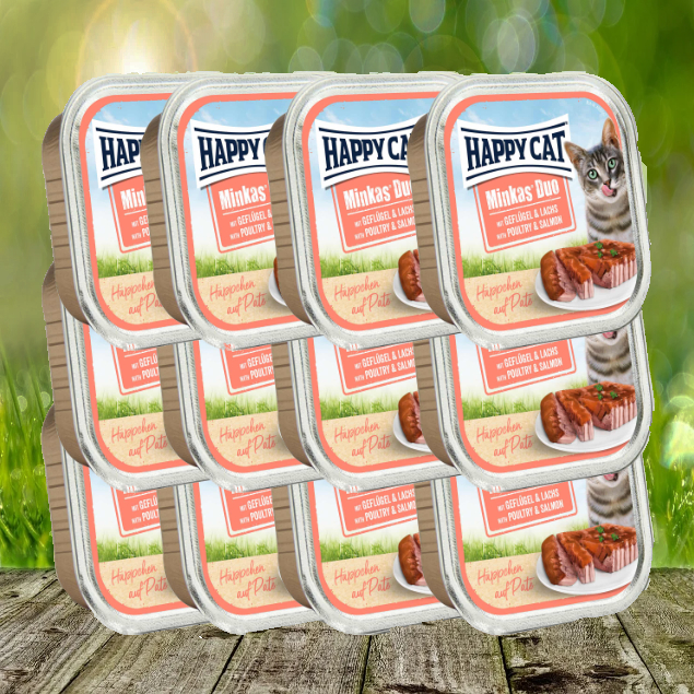 Minkas-Men-Gefl-gel-Lachsl8E3Kvn74evs7 Happy Cat Minkas Duo Menu - Geflügel & Lachs 16 x 100 g