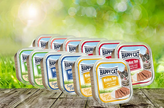 minkas-duo-menu-soritiert Happy Cat Minkas Duo Menu gemischt 20 x 100 g. = je Sorte 4 Stück