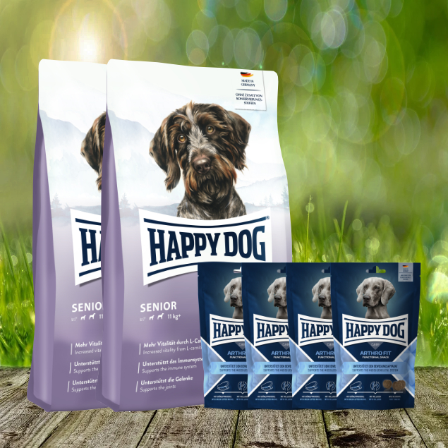 Happy Dog Fit & Vital Senior 2 x 12 kg + Happy Dog Care Snack Arthro Fit 4 x 100 g *geschenkt* Happy Dog Fit & Vital Senior 2 x 12 kg + Happy Dog Care Snack Arthro Fit 4 x 100 g *geschenkt*